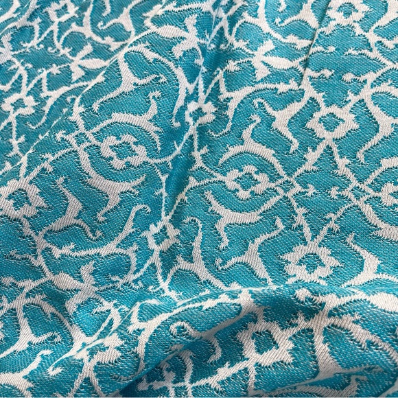 Peruvian Connection Blue White Woven Jacquard Pima Cotton Dress Bahia Sundress - Picture 6 of 15